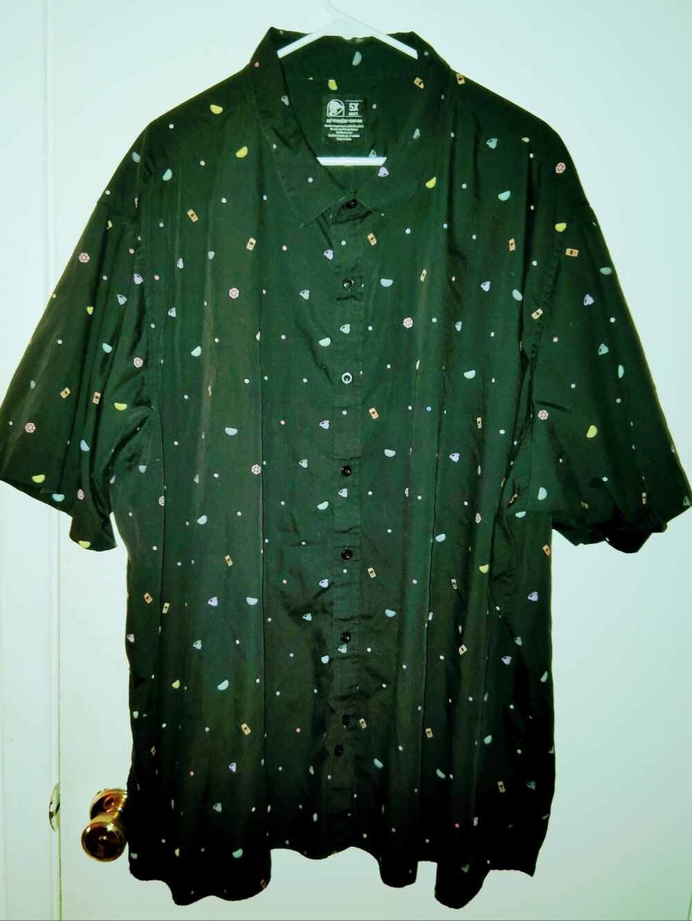 Taco Bell Men's Unisex Manager Button Shirt Crunchwrap Taco Hot Sauce Size 5X